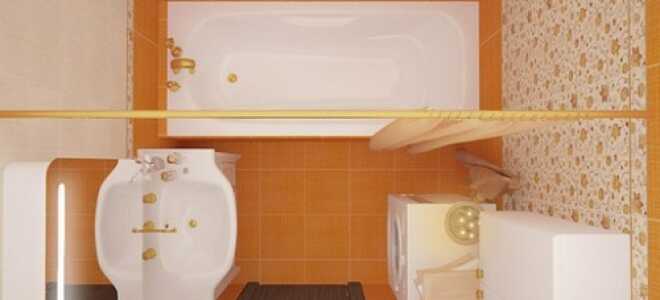 Романтизм в оранжевых цветах для маленькой ванной