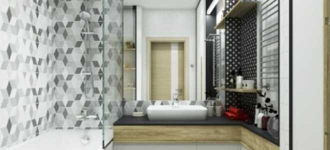 Модная серо-белая ванная