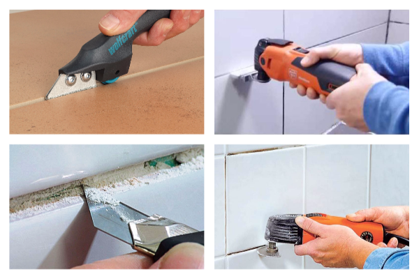 Как удалить старую затирку из швов плитки